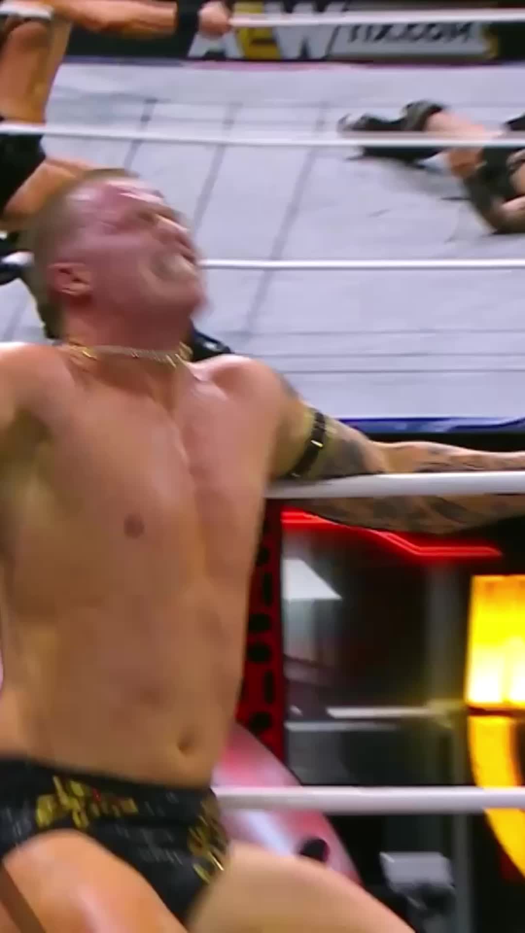 Kyle Fletcher ignites the ring during his match against The Beast Mortos at AEW Collision